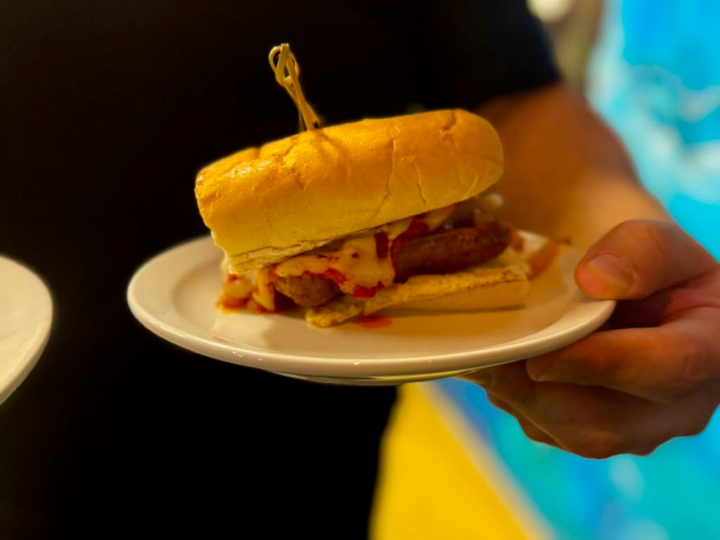 Sandwich with melted cheese at Westrail Tap and Tequila